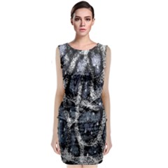 Glithc Grunge Abstract Print Classic Sleeveless Midi Dress