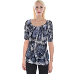 Glithc Grunge Abstract Print Wide Neckline Tee