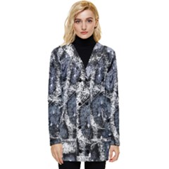 Glithc Grunge Abstract Print Button Up Hooded Coat 