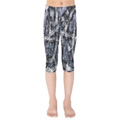 Glithc Grunge Abstract Print Kids  Capri Leggings  by dflcprintsclothing