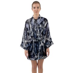 Glithc Grunge Abstract Print Long Sleeve Satin Kimono by dflcprintsclothing