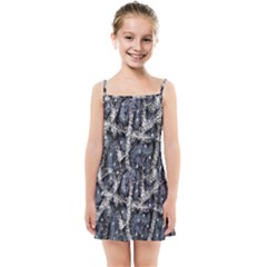 Glithc Grunge Abstract Print Kids  Summer Sun Dress