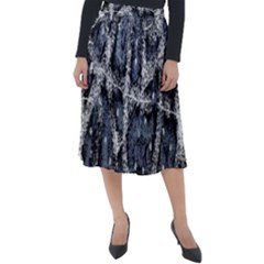 Glithc Grunge Abstract Print Classic Velour Midi Skirt  by dflcprintsclothing