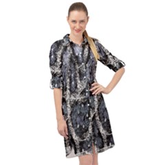 Glithc Grunge Abstract Print Long Sleeve Mini Shirt Dress by dflcprintsclothing