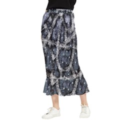 Glithc Grunge Abstract Print Maxi Fishtail Chiffon Skirt by dflcprintsclothing