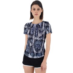 Glithc Grunge Abstract Print Back Cut Out Sport Tee by dflcprintsclothing