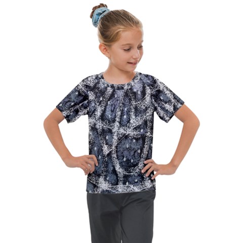 Glithc Grunge Abstract Print Kids  Mesh Piece Tee by dflcprintsclothing