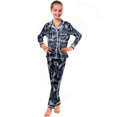 Glithc Grunge Abstract Print Kid s Satin Long Sleeve Pajamas Set by dflcprintsclothing