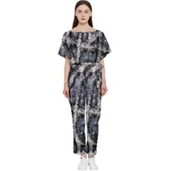 Glithc Grunge Abstract Print Batwing Lightweight Jumpsuit