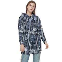 Glithc Grunge Abstract Print Women s Long Oversized Pullover Hoodie