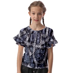 Glithc Grunge Abstract Print Kids  Cut Out Flutter Sleeves by dflcprintsclothing