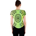 Green Grid Cute Flower Mandala Crew Neck Crop Top View2