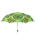 Green Grid Cute Flower Mandala Folding Umbrellas View3