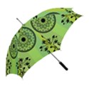 Green Grid Cute Flower Mandala Straight Umbrellas View2