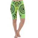 Green Grid Cute Flower Mandala Cropped Leggings  View1