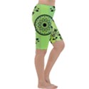 Green Grid Cute Flower Mandala Cropped Leggings  View3