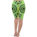 Green Grid Cute Flower Mandala Cropped Leggings  View4