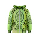 Green Grid Cute Flower Mandala Kids  Zipper Hoodie View1