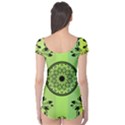 Green Grid Cute Flower Mandala Boyleg Leotard  View2