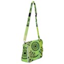 Green Grid Cute Flower Mandala Shoulder Bag with Back Zipper View1