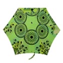 Green Grid Cute Flower Mandala Mini Folding Umbrellas View1