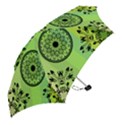 Green Grid Cute Flower Mandala Mini Folding Umbrellas View2