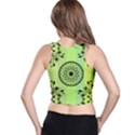 Green Grid Cute Flower Mandala Racer Back Crop Top View2