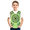 Green Grid Cute Flower Mandala Kids  Basketball Tank Top View1