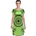 Green Grid Cute Flower Mandala Cap Sleeve Nightdress View1