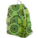 Green Grid Cute Flower Mandala Top Flap Backpack View1