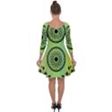 Green Grid Cute Flower Mandala Quarter Sleeve Skater Dress View2