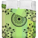 Green Grid Cute Flower Mandala Duvet Cover Double Side (King Size) View1