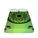 Green Grid Cute Flower Mandala Fitted Sheet (Full/ Double Size) View1