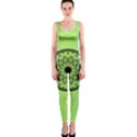 Green Grid Cute Flower Mandala One Piece Catsuit View1