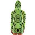 Green Grid Cute Flower Mandala Long Sleeve Hooded T-shirt View2