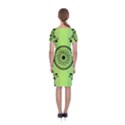 Green Grid Cute Flower Mandala Classic Short Sleeve Midi Dress View2