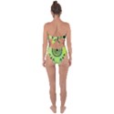 Green Grid Cute Flower Mandala Tie Back One Piece Swimsuit View2