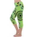 Green Grid Cute Flower Mandala Capri Yoga Leggings View2