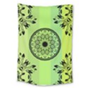 Green Grid Cute Flower Mandala Large Tapestry View1