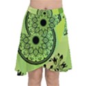 Green Grid Cute Flower Mandala Chiffon Wrap Front Skirt View1