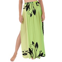 Green Grid Cute Flower Mandala Maxi Chiffon Tie-Up Sarong