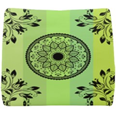 Green Grid Cute Flower Mandala Seat Cushion