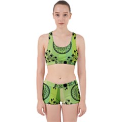 Green Grid Cute Flower Mandala Work It Out Gym Set