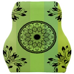 Green Grid Cute Flower Mandala Car Seat Velour Cushion 