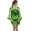 Green Grid Cute Flower Mandala Long Sleeve Satin Kimono View2