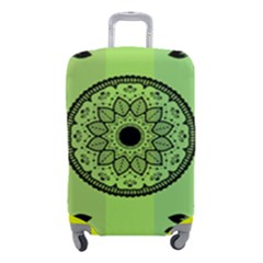 Green Grid Cute Flower Mandala Luggage Cover (small)