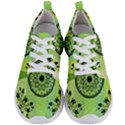 Green Grid Cute Flower Mandala Men s Lightweight Sports Shoes View1