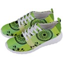 Green Grid Cute Flower Mandala Men s Lightweight Sports Shoes View2