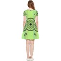 Green Grid Cute Flower Mandala Inside Out Cap Sleeve Dress View2