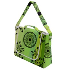 Green Grid Cute Flower Mandala Box Up Messenger Bag by Magicworlddreamarts1